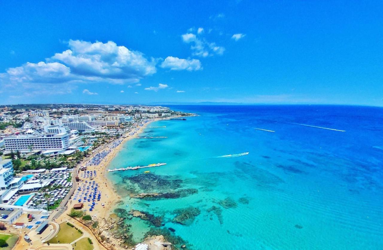 Constantinos The Great Beach Hotel Protaras Exterior photo Aerial view of the beach