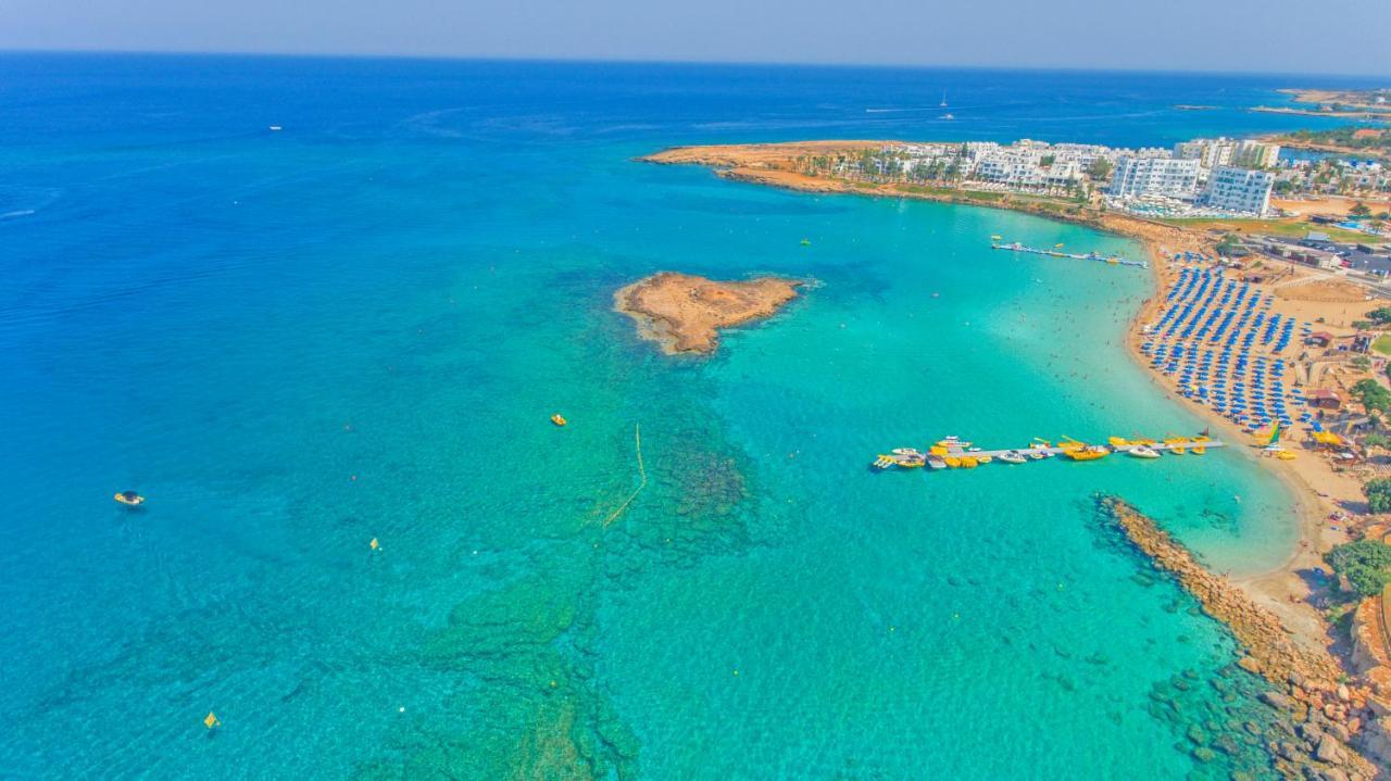 Constantinos The Great Beach Hotel Protaras Exterior photo Aerial view of the bay